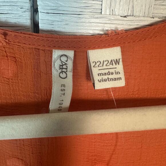 Cato women’s cardigan cover-up sheer orange feminine fall Fairycore plus size - Picture 4 of 12